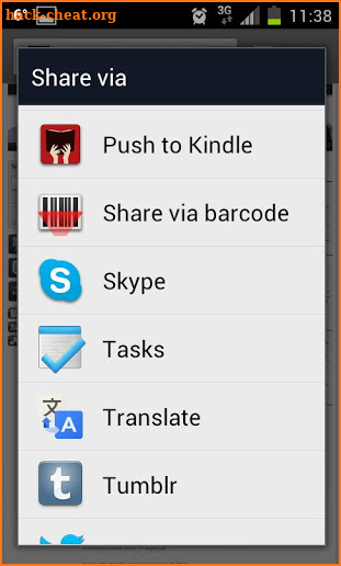 Push to Kindle screenshot