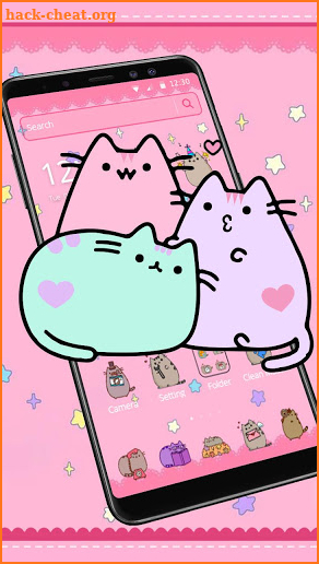 Pusheen Cat Lovely Pink Theme screenshot