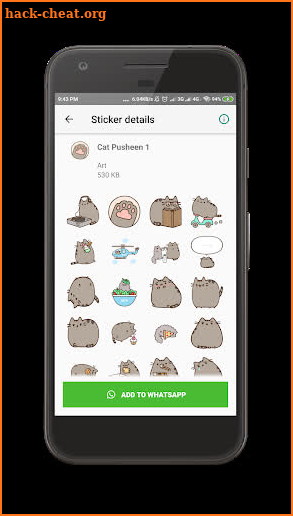 Pusheen Cat Stickers Full Packs - WAStickerApps screenshot