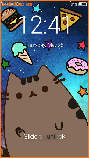Pusheen Kawaii Cat Kitten Anime Wallpaper App Lock screenshot