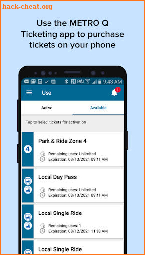 Q Ticketing screenshot