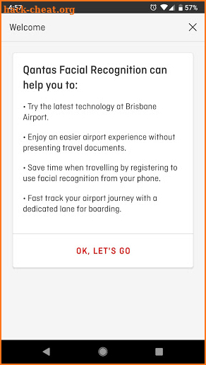 Qantas Facial Recognition screenshot