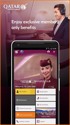 Qatar Airways screenshot
