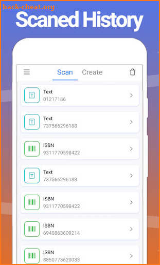 QR Barcode Scanner APP screenshot