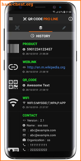 QR Code Reader PRO Line Prime screenshot