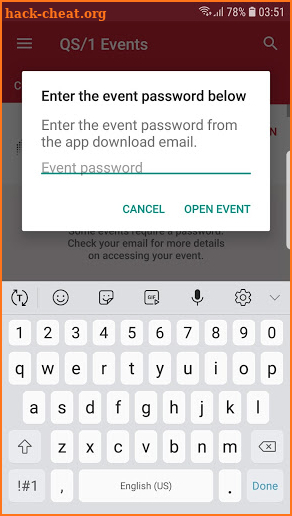 QS/1 Events screenshot