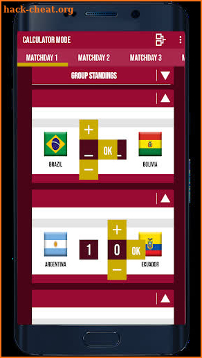 Qualifiers - South America Calculator screenshot