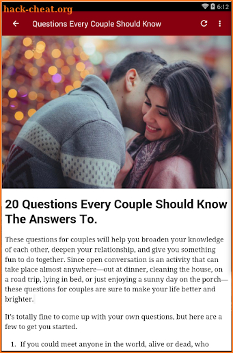 QUESTIONS FOR COUPLES screenshot