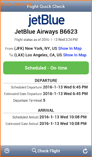 Quick Flight Status screenshot