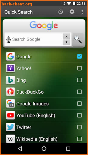 Quick Search Widget screenshot