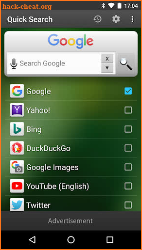 Quick Search Widget (free) screenshot