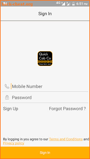 Quickcab driver screenshot