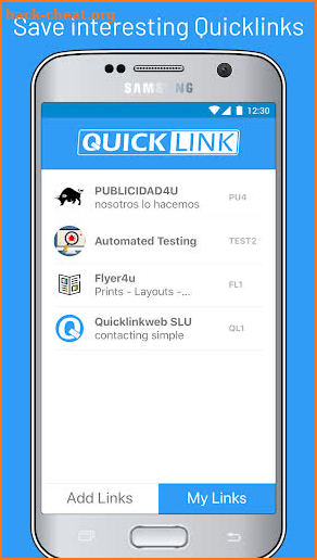 Quicklink App screenshot