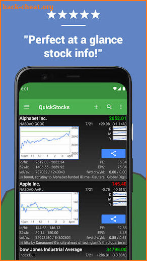 QuickStocks screenshot