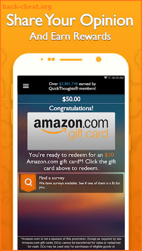 QuickThoughts: Take Surveys Earn Gift Card Rewards screenshot