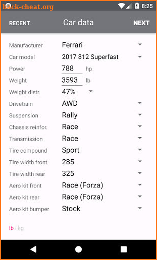 QuickTune H4 - Forza Horizon 4 Tuning Calculator screenshot