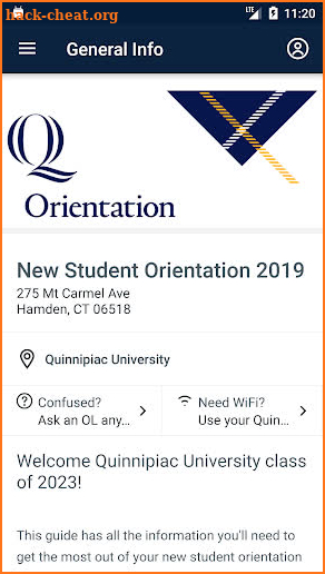 Quinnipiac University Events screenshot