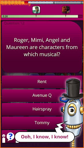 QuizTix Musicals Quiz Broadway Theatre Trivia Game screenshot