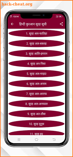 Quran in Hindi with Translation - हिन्दी कुरान screenshot