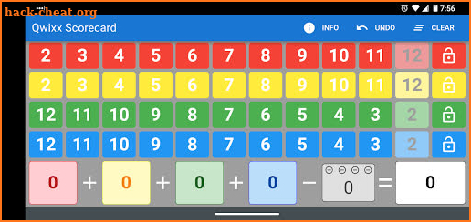 Qwixx Scorecard screenshot