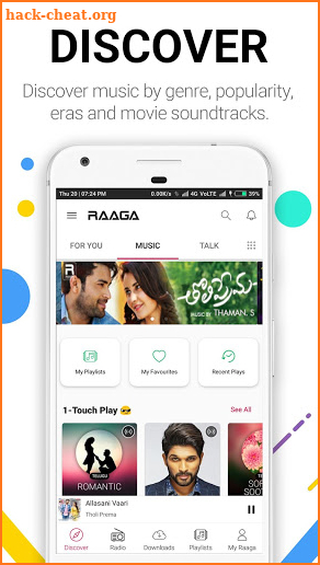 Raaga Hindi Tamil Telugu songs videos and podcasts screenshot