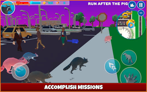 Raccoon Adventure: City Simulator 3D screenshot