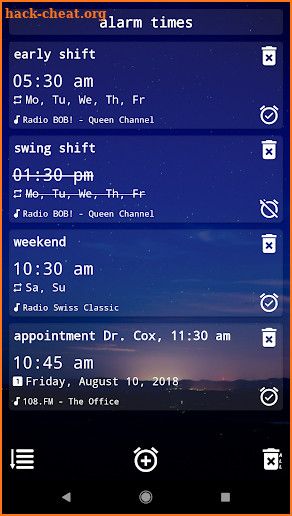 Radio Alarm Clock++ (clock radio and radio player) screenshot