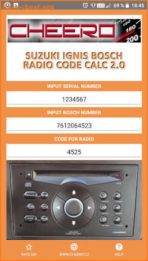RADIO CODE CALC FOR SUZUKI IGNIS SUBARU JUSTY G3X screenshot