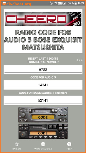 RADIO CODE for AUDIO 5 CC screenshot
