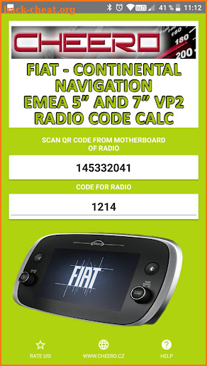 RADIO CODE for FIAT EMEA VP2 screenshot