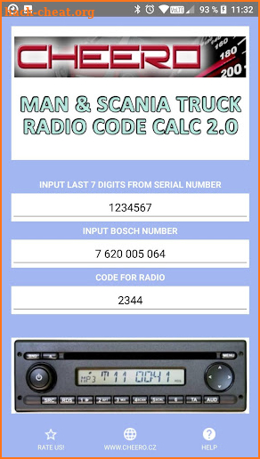 RADIO CODE for SCANIA TRUCK screenshot