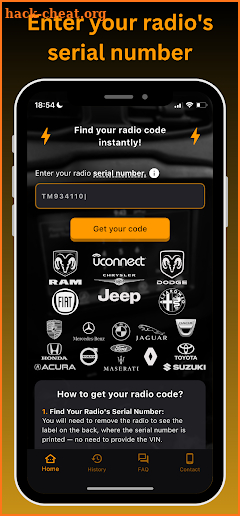 Radio Code Unlock Instantly screenshot
