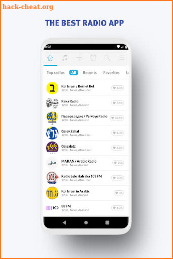 Radio Israel - Radio FM online, Radio player app screenshot