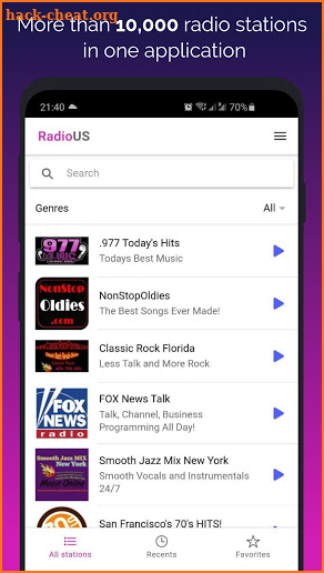 Radio US - free USA online radio, music and news screenshot