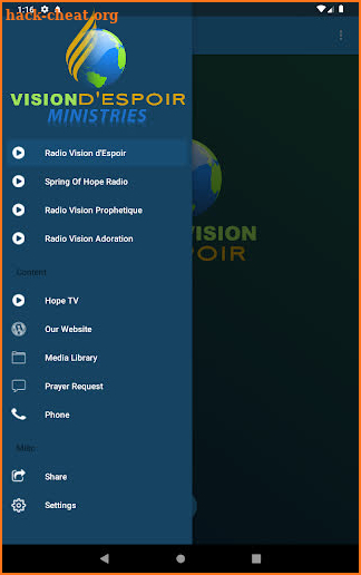 Radio Vision d'Espoir screenshot
