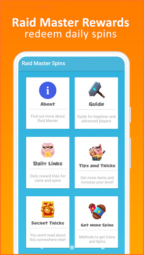 Raid Master Rewards and Links for Spins screenshot