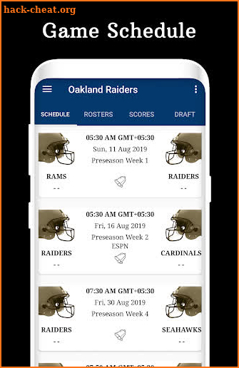 Raiders - Football Live Score & Schedule screenshot