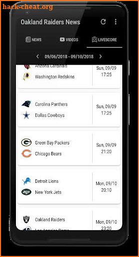 Raiders Football: Livescore & News screenshot