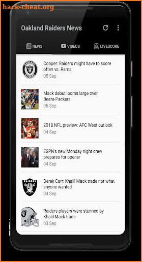 Raiders Football: Livescore & News screenshot