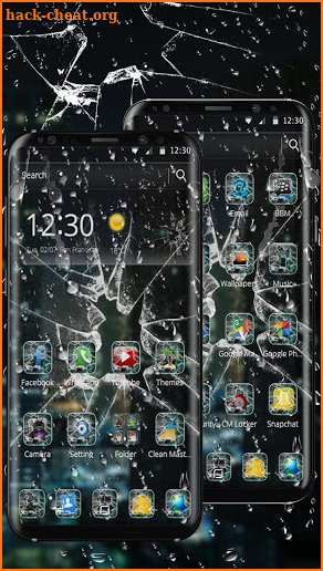 Rain Broken Glass Theme screenshot