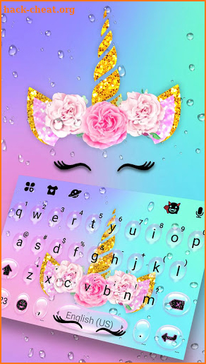 Rain Drop Flower Unicorn Keyboard Theme screenshot