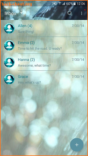Rain drop Next SMS Skin screenshot