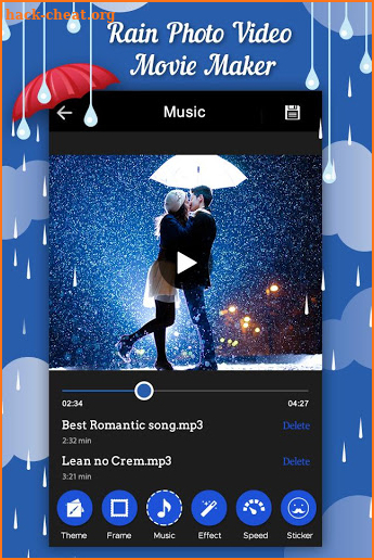 Rain Photo Video Maker With Music screenshot