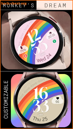 Rainbow 2 digital watch face screenshot