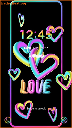 Rainbow Black LOVE - Wallpaper screenshot