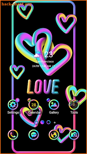 Rainbow Black LOVE - Wallpaper screenshot