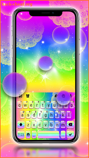 Rainbow Bubbles Keyboard Background screenshot