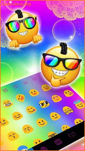 Rainbow Bubbles Keyboard Background screenshot