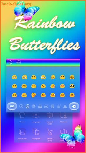 Rainbow Butterfly Keyboard Theme screenshot