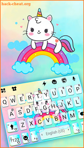 Rainbow Cat Unicorn Keyboard Background screenshot